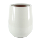 Cache-pot en céramique émaillée blanc - D.30,5xH.36,5cm